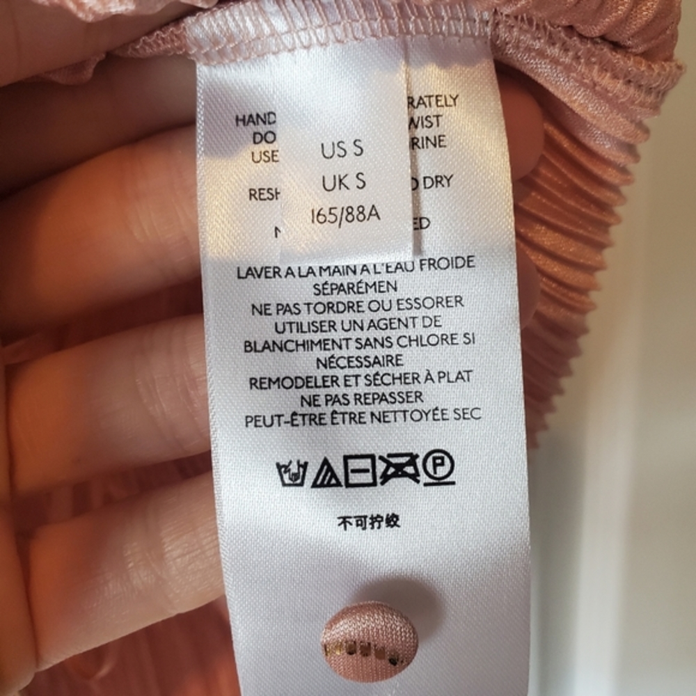 Anthropologie light pink and gold halter blouse - Picture 4 of 7